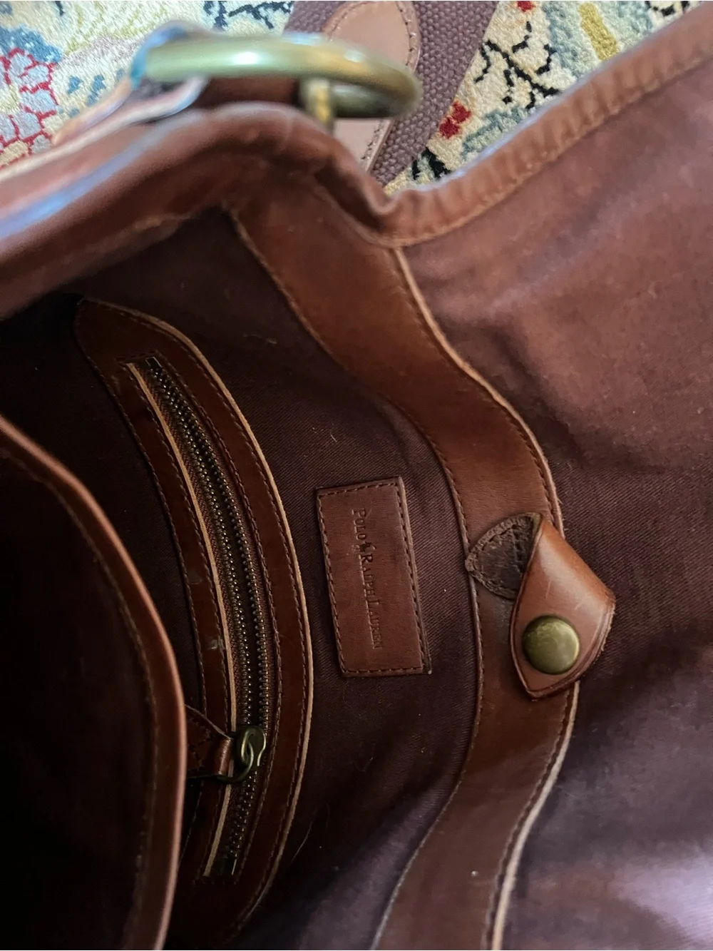 Classic Brown Leather Crossbody Bag - Polo Ralph Loren
